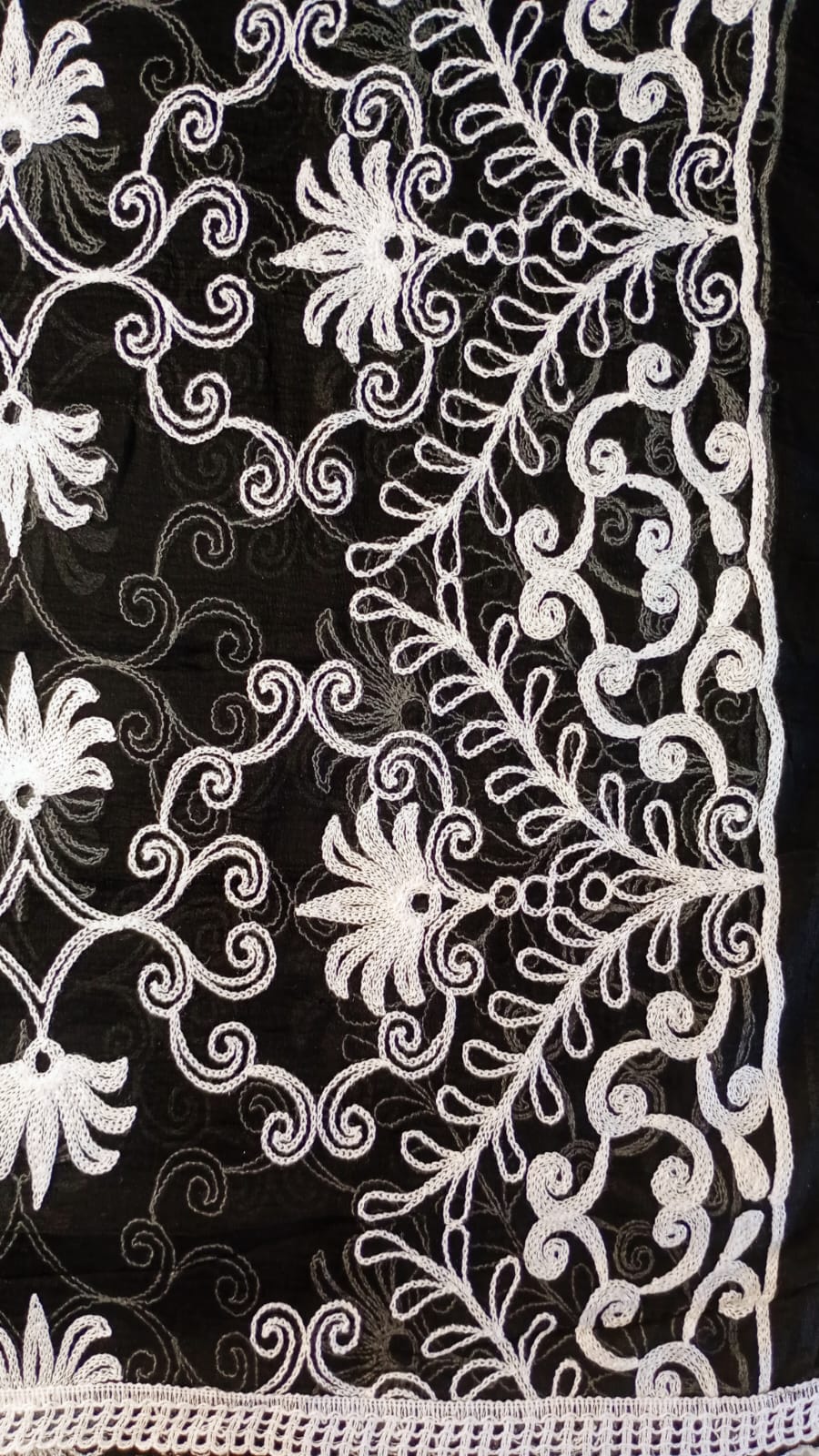 Chiffon Black Dupatta Karachi work inspired