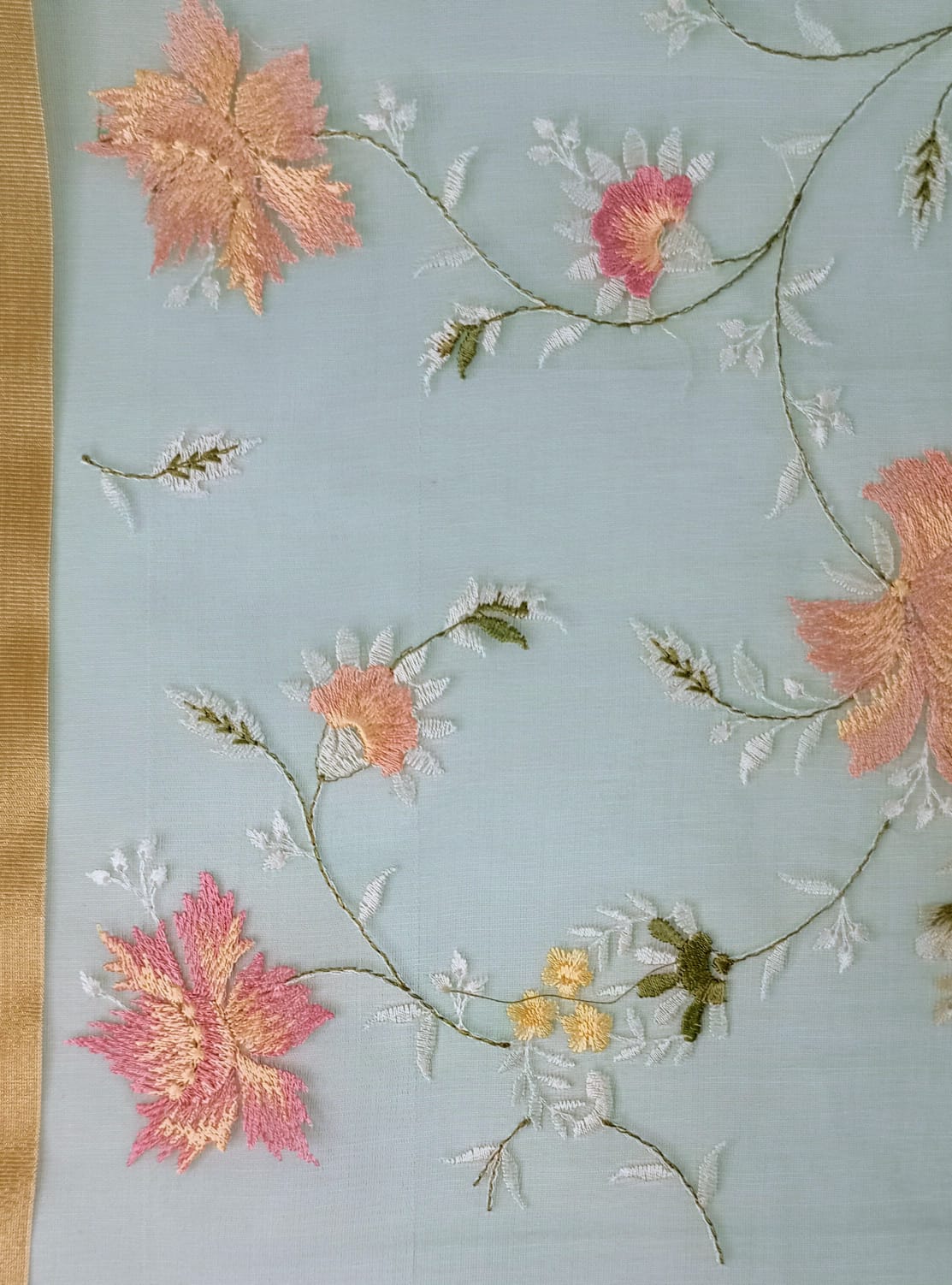 Organza Sea Green Kashidakari Ddupatta