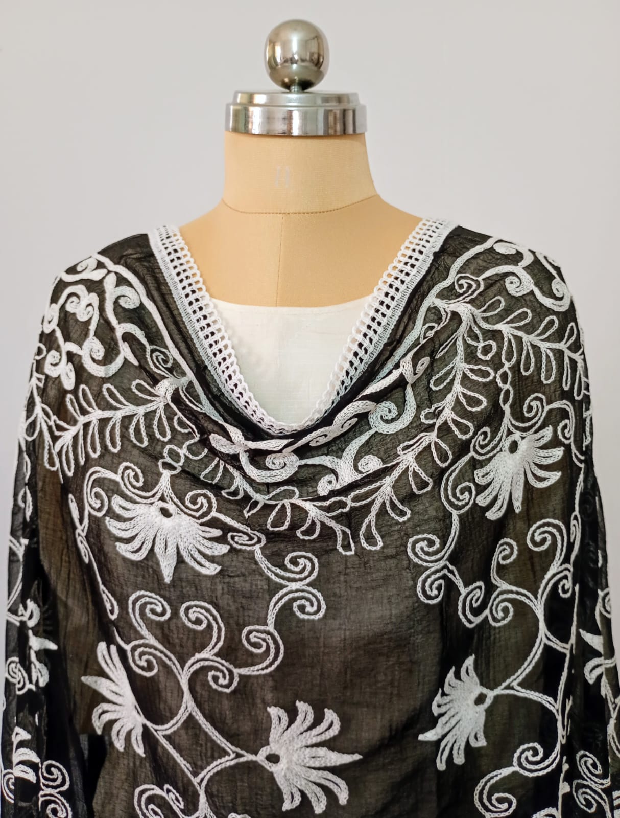 Chiffon Black Dupatta Karachi work inspired