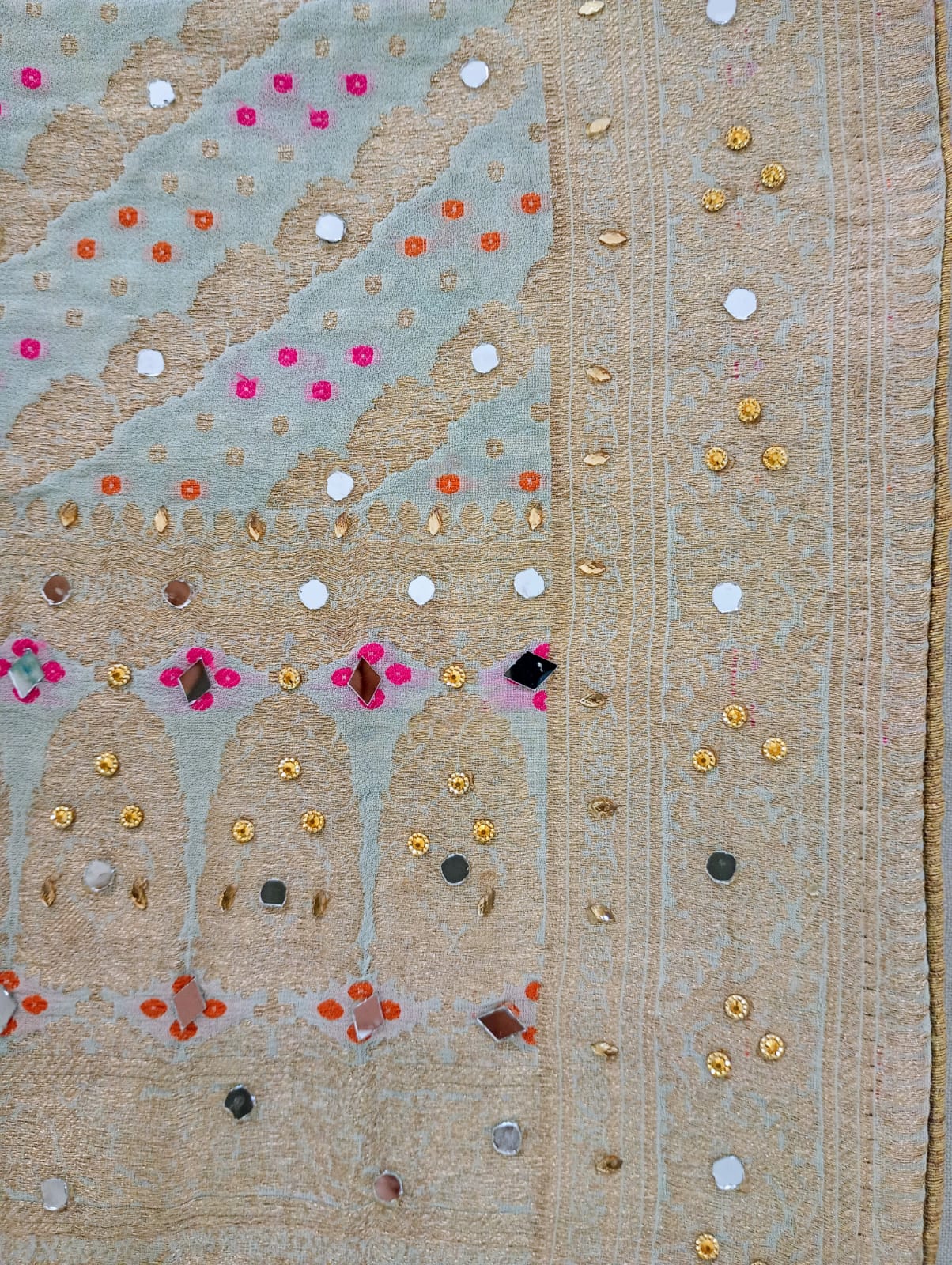 Viscose Georgette  Baby blue Bandhej dupatta