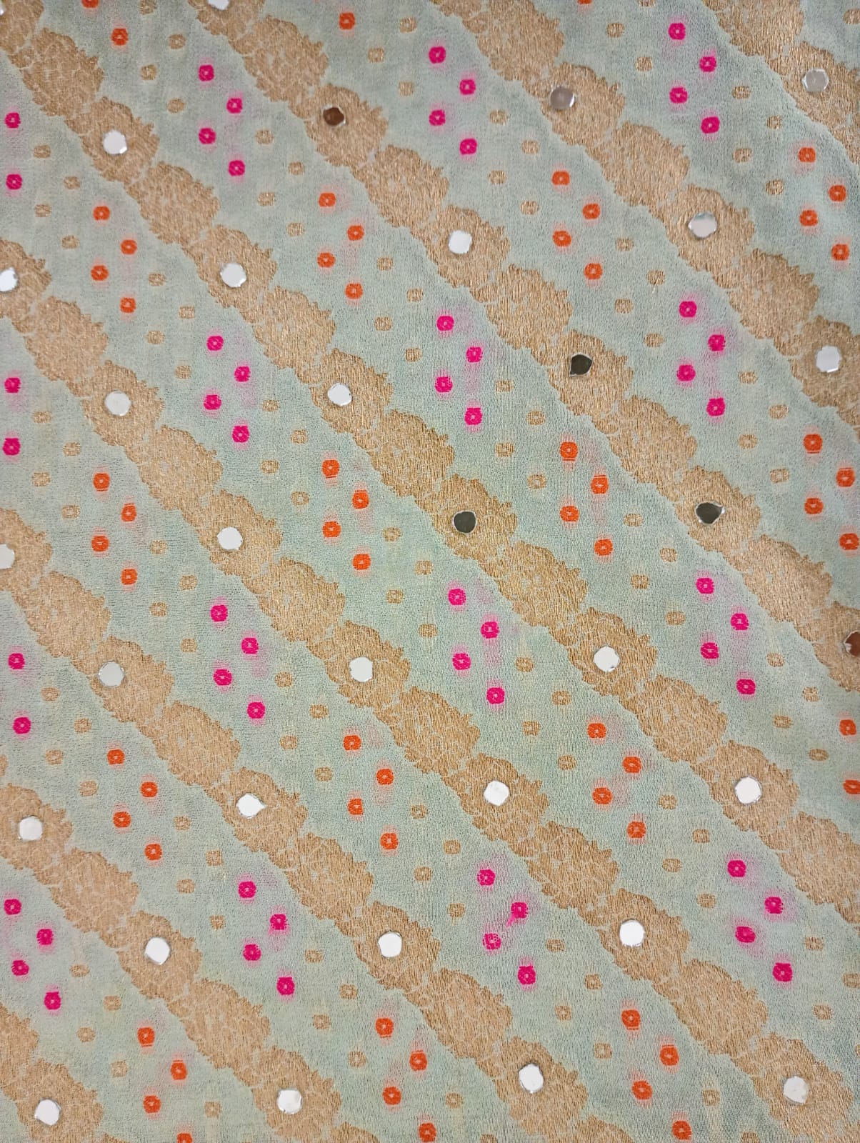 Viscose Georgette  Baby blue Bandhej dupatta