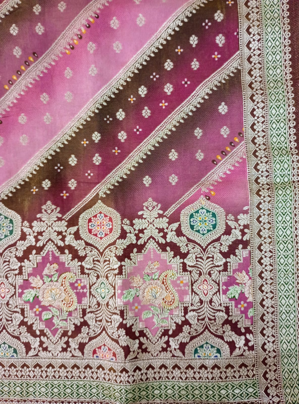 Tissue Position Print Dupatta in Lavender & Mauve