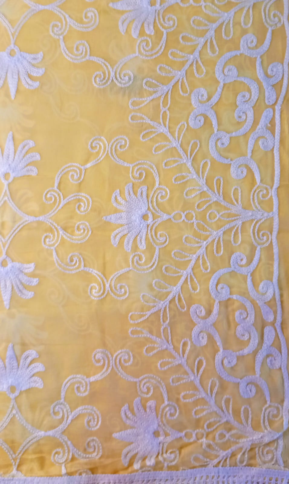 Chiffon Corn Yellow Dupatta Karachi Work inspired
