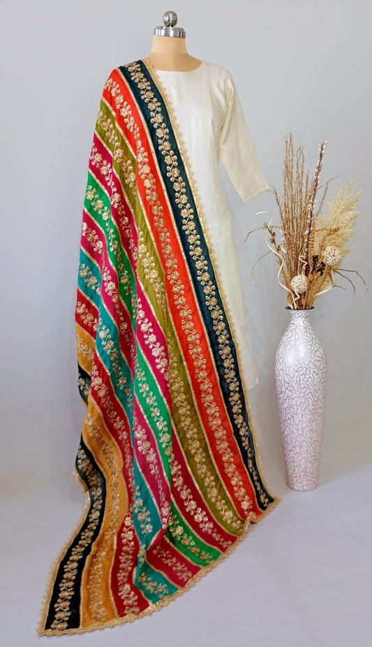 Organza Vintage multicolor Dupatta