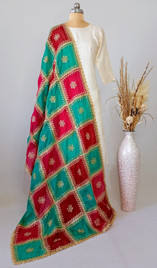 Organza Vintage Multicolor Dupatta
