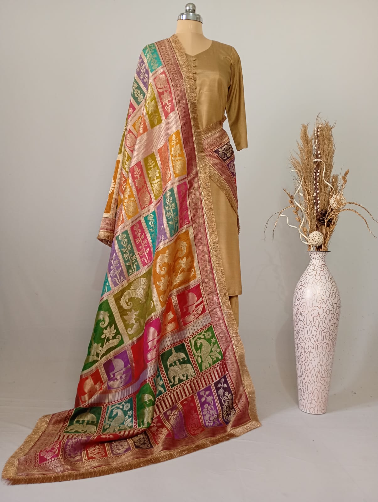 Silk Tissue Multi-shade Dupatta