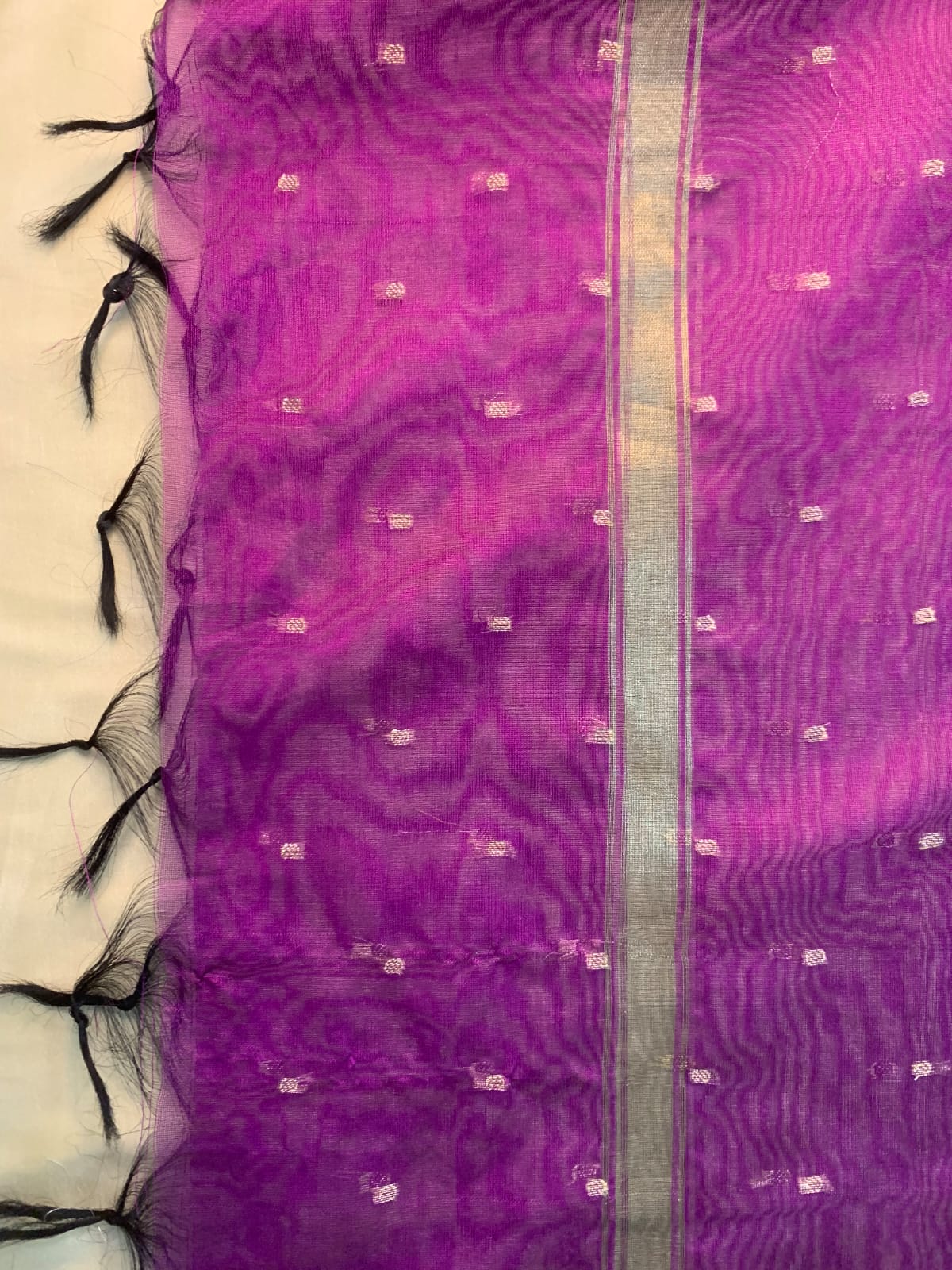 Chanderi Silk Mauve Mist Buti border Dupatta