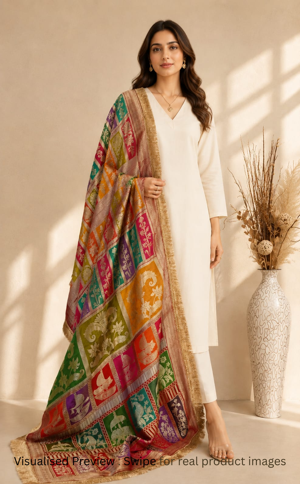 Silk Tissue Multi-shade Dupatta