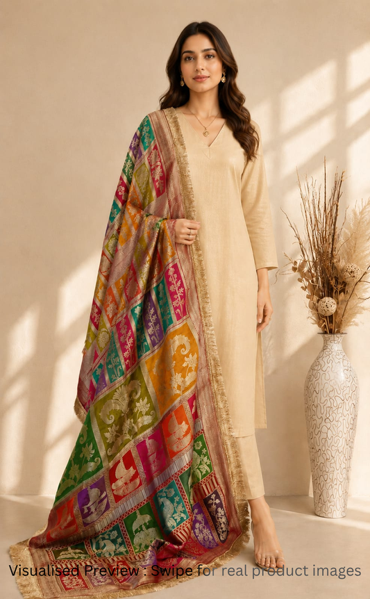 Silk Tissue Multi-shade Dupatta